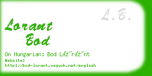 lorant bod business card